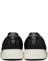 Sneakers basse in pelle nere di Ferragamo