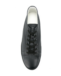 Sneakers basse in pelle nere di Santoni