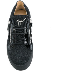 Sneakers basse in pelle nere di Giuseppe Zanotti Design