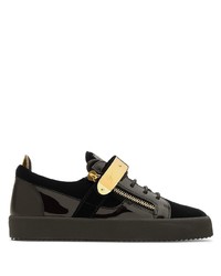 Sneakers basse in pelle nere di Giuseppe Zanotti