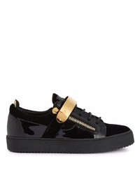 Sneakers basse in pelle nere di Giuseppe Zanotti