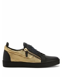 Sneakers basse in pelle nere di Giuseppe Zanotti