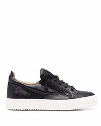 Sneakers basse in pelle nere di Giuseppe Zanotti