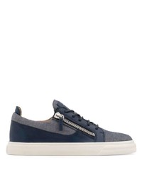 Sneakers basse in pelle nere di Giuseppe Zanotti