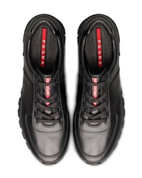 Sneakers basse in pelle nere di Prada