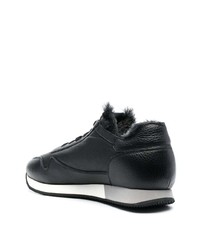 Sneakers basse in pelle nere di Corneliani