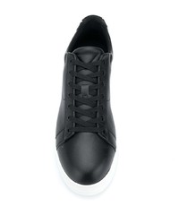 Sneakers basse in pelle nere di Emporio Armani