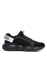 Sneakers basse in pelle nere di Moschino