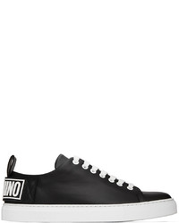 Sneakers basse in pelle nere di Moschino