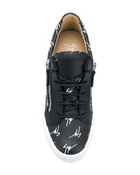 Sneakers basse in pelle nere di Giuseppe Zanotti Design
