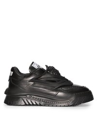 Sneakers basse in pelle nere di Versace