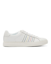 Sneakers basse in pelle ricamate bianche di Ps By Paul Smith