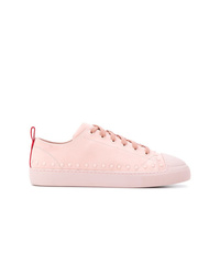 Sneakers basse in pelle rosa di Moncler