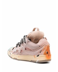 Sneakers basse in pelle rosa di Lanvin