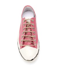 Sneakers basse in pelle rosa di Marni