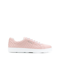Sneakers basse in pelle rosa di Prada