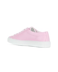 Sneakers basse in pelle rosa di Versace