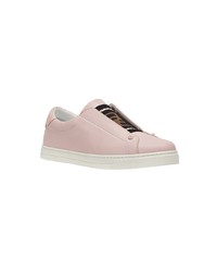 Sneakers basse in pelle rosa di Fendi
