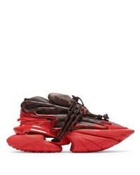 Sneakers basse in pelle rosse di Balmain