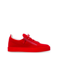 Sneakers basse in pelle rosse di Giuseppe Zanotti Design