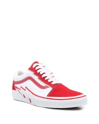 Sneakers basse in pelle rosse di Vans