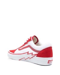 Sneakers basse in pelle rosse di Vans