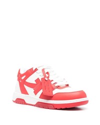 Sneakers basse in pelle rosse di Off-White