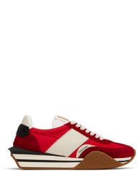 Sneakers basse in pelle rosse di Tom Ford