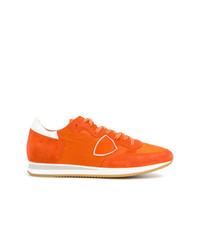 Sneakers basse in pelle scamosciata arancioni di Philippe Model