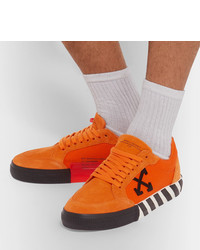 Sneakers basse in pelle scamosciata arancioni di Off-White