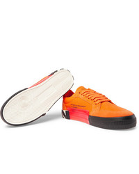Sneakers basse in pelle scamosciata arancioni di Off-White