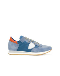 Sneakers basse in pelle scamosciata azzurre di Philippe Model