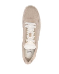 Sneakers basse in pelle scamosciata beige di Polo Ralph Lauren