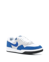 Sneakers basse in pelle scamosciata bianche e blu di Nike