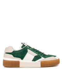 Sneakers basse in pelle scamosciata bianche e verdi di Dolce & Gabbana
