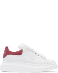 Sneakers basse in pelle scamosciata bianche