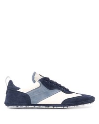 Sneakers basse in pelle scamosciata blu scuro e bianche di Dolce & Gabbana