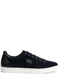 Sneakers basse in pelle scamosciata blu scuro di Dolce & Gabbana
