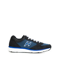 Sneakers basse in pelle scamosciata blu scuro di Hogan