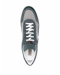 Sneakers basse in pelle scamosciata blu scuro di Corneliani