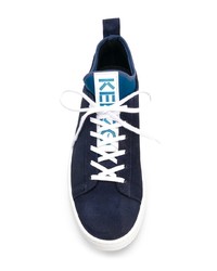 Sneakers basse in pelle scamosciata blu scuro di Kenzo