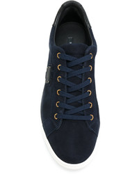 Sneakers basse in pelle scamosciata blu scuro di Dolce & Gabbana