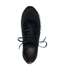 Sneakers basse in pelle scamosciata blu scuro di Brioni