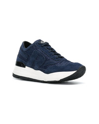 Sneakers basse in pelle scamosciata blu scuro di Rucoline