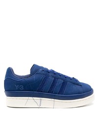 Sneakers basse in pelle scamosciata blu scuro di Y-3