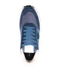 Sneakers basse in pelle scamosciata blu di Philippe Model Paris