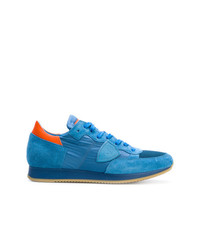 Sneakers basse in pelle scamosciata blu di Philippe Model