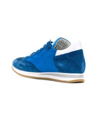 Sneakers basse in pelle scamosciata blu di Philippe Model