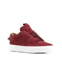 Sneakers basse in pelle scamosciata bordeaux di Mason Garments