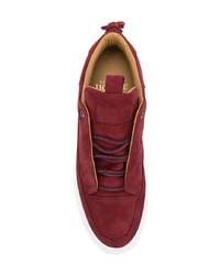 Sneakers basse in pelle scamosciata bordeaux di Mason Garments